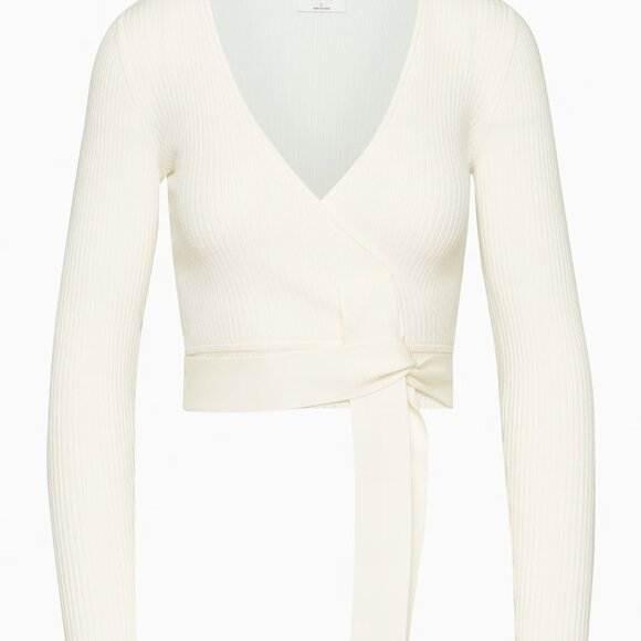 ALL TIED UP LONGSLEEVE SWEATER | Aritzia A- Size M - Light Birch - Picture 6 of 7
